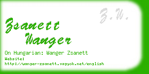 zsanett wanger business card